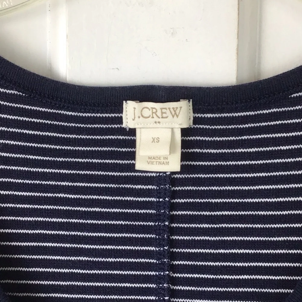 J. Crew Navy White Striped Tank Mini Dress Nautical Preppy